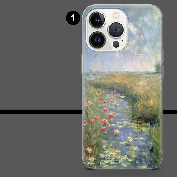 Cloude Monet Phone Case Art Painting Cover for iPhone 16 Pro Max