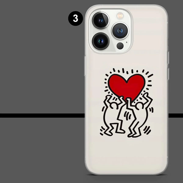 Keith Haring Phone Case Colorful Activism Cover for iPhone 16 Pro Max