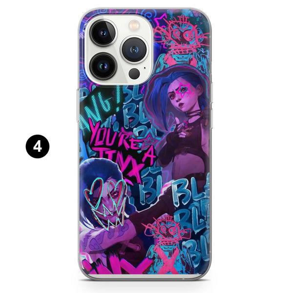 League Of Legends Phone Case Arcane Neon Cover for iPhone 16 Pro Max