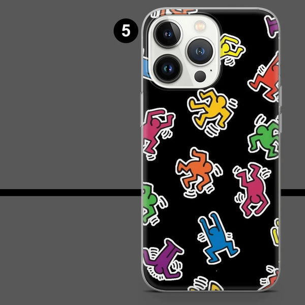Keith Haring Phone Case Colorful Activism Cover for iPhone 16 Pro Max