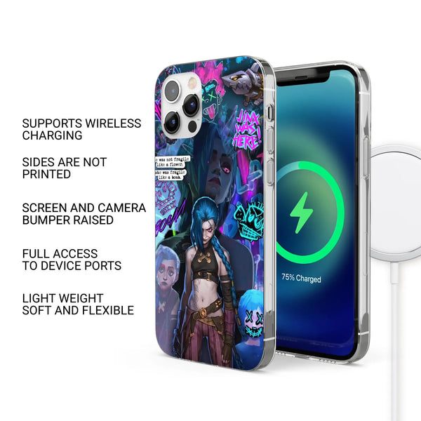 League Of Legends Phone Case Arcane Neon Cover for iPhone 16 Pro Max