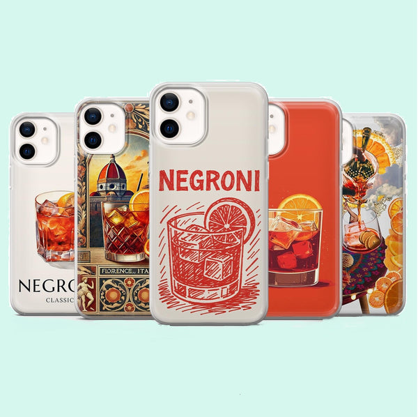 Negroni Phone Case Cocktail Aesthetic Cover for iPhone 16Pro Max