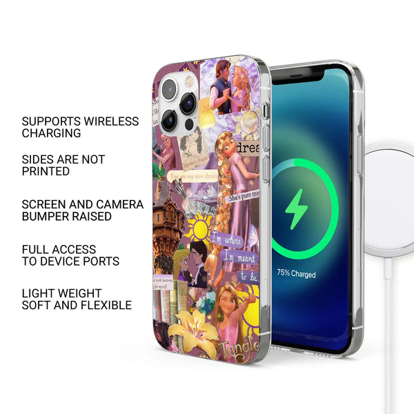 Disney Princess Phone Case Tangled Rapunzel Cover for iPhone 16 Pro Max