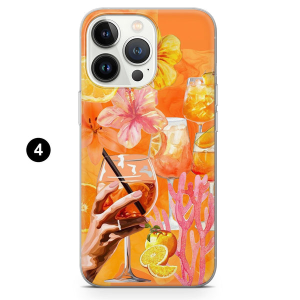 Aperol Spritz Phone Case Summer Vibes Aesthetic Cover for iPhone 16 Pro Max