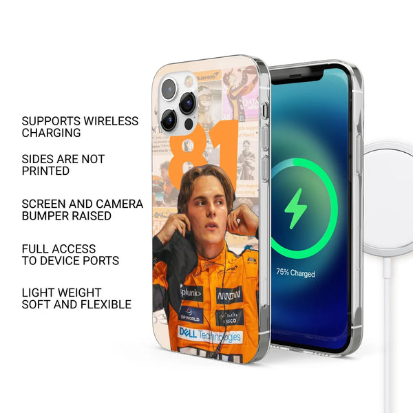 Oscar Piastri Phone Case Formula 1 Motosport Cover for iPhone 16 Pro Max