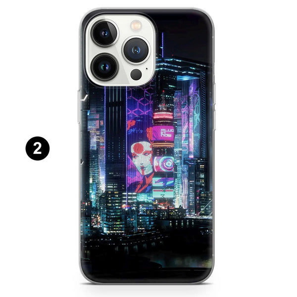 Cyberpunk Phone Case Futuristic Neon Cover for iPhone 16 Pro Max