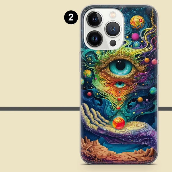 Psychedelic Phone Case Trippy Colorful Visuals Cover for iPhone 16 Pro Max