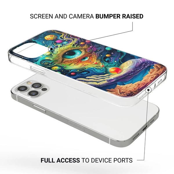 Psychedelic Phone Case Trippy Colorful Visuals Cover for iPhone 16 Pro Max