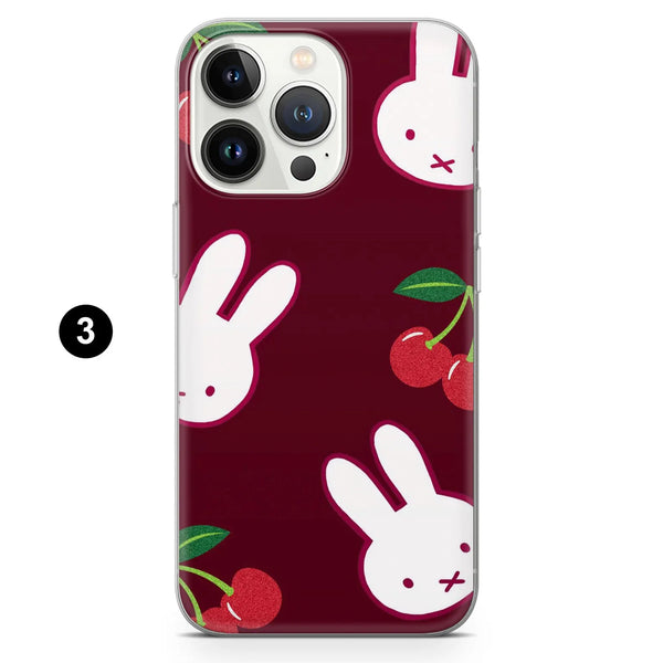 Red Miffy Phone Case Nostalgic Whimsical Cover for iPhone 16 Pro Max