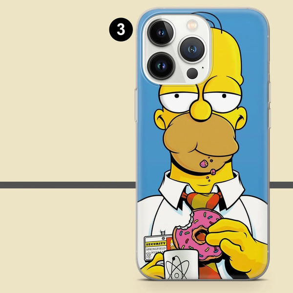 Homer Phone Case Simpsons Donuts Cover for iPhone 16 Pro Max