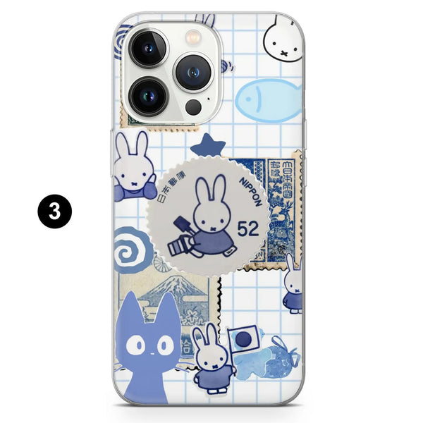 Cute Bunny Phone Case Miffy Aesthetic Cover for iPhone 16 Pro Max