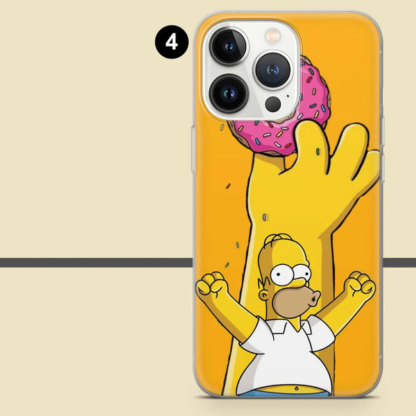 Homer Phone Case Simpsons Donuts Cover for iPhone 16 Pro Max