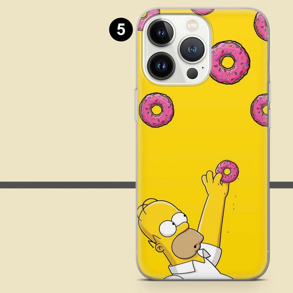 Homer Phone Case Simpsons Donuts Cover for iPhone 16 Pro Max