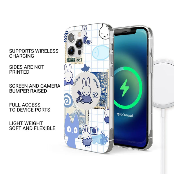 Cute Bunny Phone Case Miffy Aesthetic Cover for iPhone 16 Pro Max