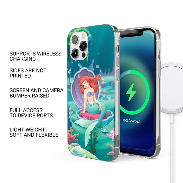 Little Mermaid Phone Case Ariel Seashell Cover for iPhone 16 Pro Max