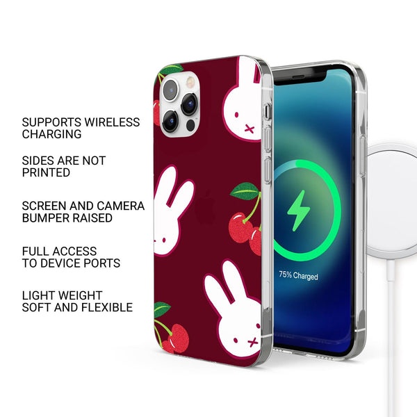 Red Miffy Phone Case Nostalgic Whimsical Cover for iPhone 16 Pro Max