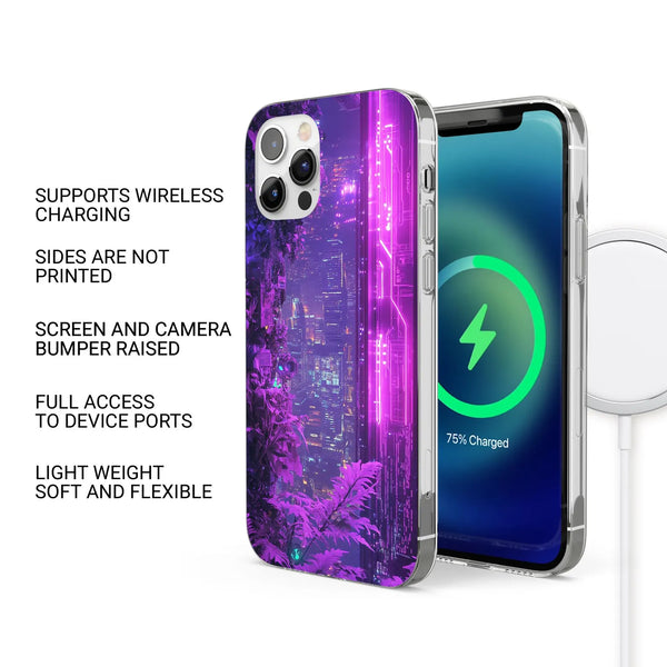 Cyberpunk Phone Case Futuristic Neon Cover for iPhone 16 Pro Max