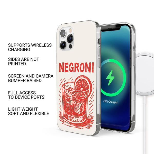 Negroni Phone Case Cocktail Aesthetic Cover for iPhone 16Pro Max