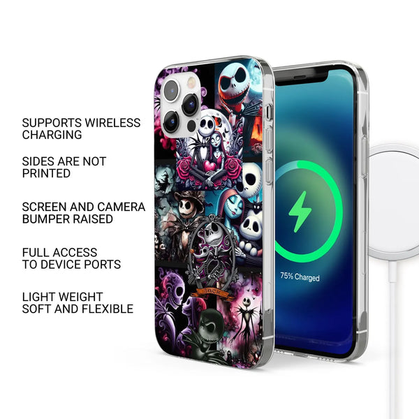 Skellington Phone Case Gothic Holiday Cover for iPhone 16 Pro Max