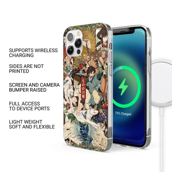 Princess Mononoke Phone Case Aesthetic Forest Cover for iPhone 16 Pro Max