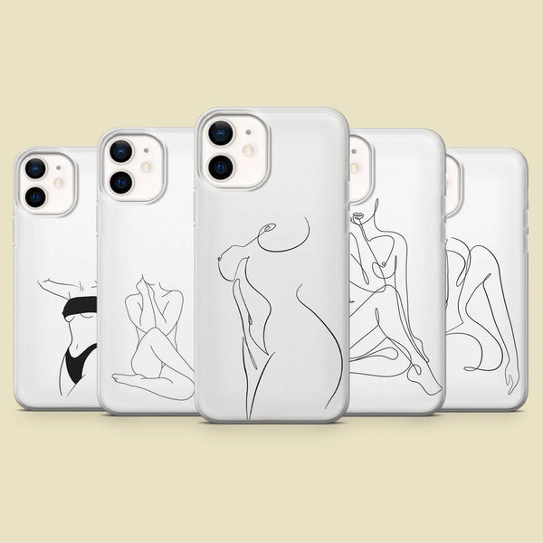 Body Line Art Phone Case Women Naked Cover for iPhone 16 Pro Max