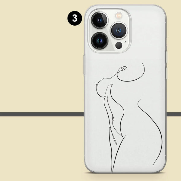 Body Line Art Phone Case Women Naked Cover for iPhone 16 Pro Max