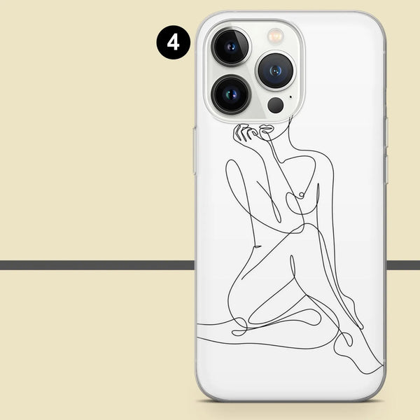 Body Line Art Phone Case Women Naked Cover for iPhone 16 Pro Max
