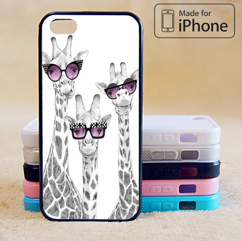 Three Giraffe With Sunglasses Phone Case For iPhone 6 Plus For iPhone 6 For iPhone 5/5S For iPhone 4/4S For iPhone 5C iPhone X 8 8 Plus