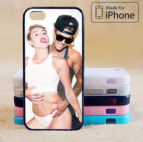 Miley Cyrus and Justin Bieber Phone Case For iPhone 6 Plus For iPhone 6 For iPhone 5/5S For iPhone 4/4S For iPhone 5C iPhone X 8 8 Plus