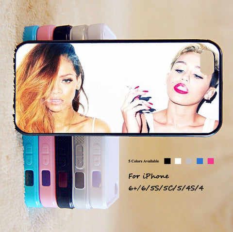 Miley Cyrus And Rihanna Phone Case For iPhone 6 Plus For iPhone 6 For iPhone 5/5S For iPhone 4/4S For iPhone 5C iPhone X 8 8 Plus