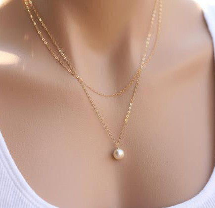 925 Sterling Silver Pearl necklace. Bridal. Wedding. Bridesmaids Gift.