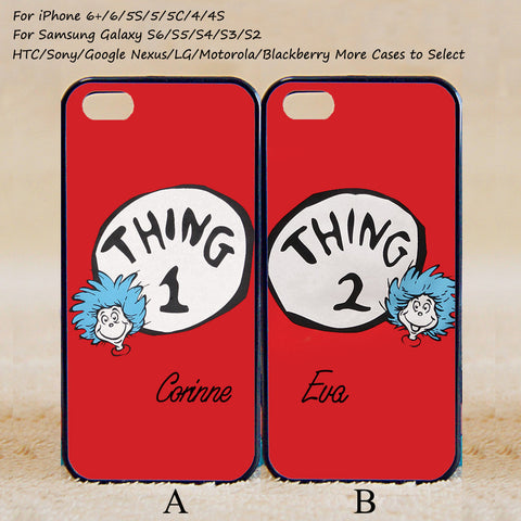 Thing 1 and Thing 2 Couple Case,Custom Case,iPhone 6+/6/5/5S/5C/4S/4