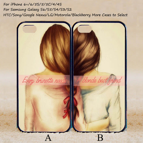 Every brunette need a blonde Best Friend Couple Case,Custom Case,iPhone 6+/6/5/5S/5C/4S/4