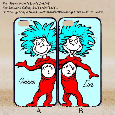 Thing 1 and Thing 2 Couple Case,Custom Case,iPhone 6+/6/5/5S/5C/4S/4