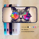 Cute Cat With Sunglasses Phone Case For iPhone 6 Plus For iPhone 6 For iPhone 5/5S For iPhone 4/4S For iPhone 5C3 iPhone X 8 8 Plus