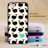 Cute Black Whale Phone Case For iPhone 6 Plus For iPhone 6 For iPhone 5/5S For iPhone 4/4S For iPhone 5C iPhone X 8 8 Plus