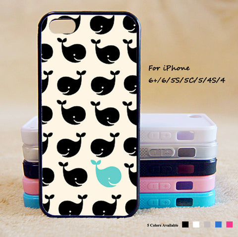 Cute Black Whale Phone Case For iPhone 6 Plus For iPhone 6 For iPhone 5/5S For iPhone 4/4S For iPhone 5C iPhone X 8 8 Plus