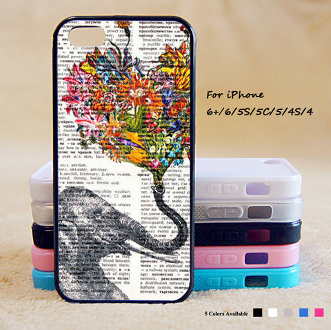 Elephant Flower Phone Case For iPhone 6 Plus For iPhone 6 For iPhone 5/5S For iPhone 4/4S For iPhone 5C3 iPhone X 8 8 Plus