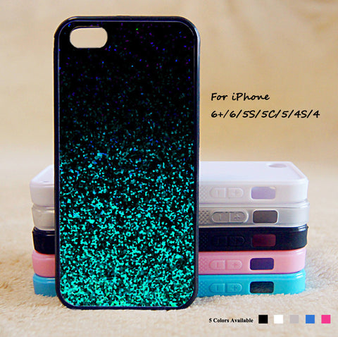 Green Glitter Phone Case For iPhone 6 Plus For iPhone 6 For iPhone 5/5S For iPhone 4/4S For iPhone 5C iPhone X 8 8 Plus