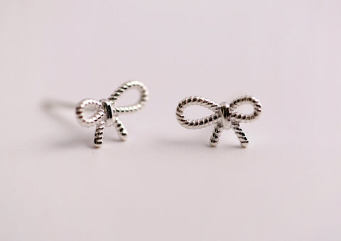 925 Sterling Silver bowtie earrings£¬cute bow earrings