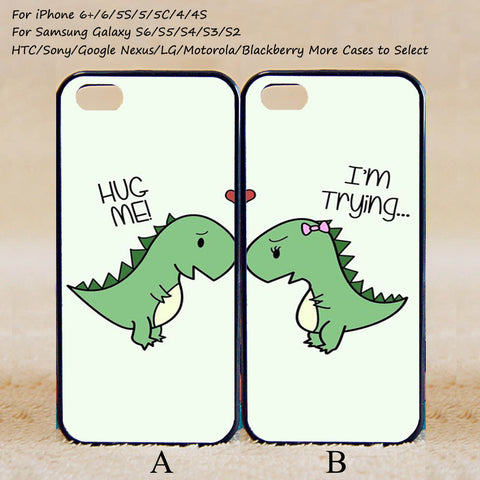 Cute Dinosaur Couple Case,Custom Case,iPhone 6+/6/5/5S/5C/4S/4