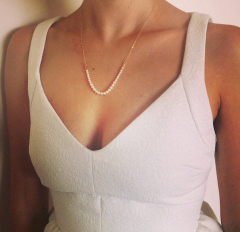 pearls necklace,simple design,alloy necklace