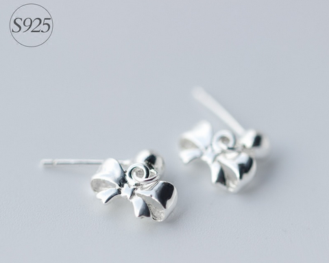 925 Sterling Silver bowknot earrings,dainty bowknot earrings with gift box