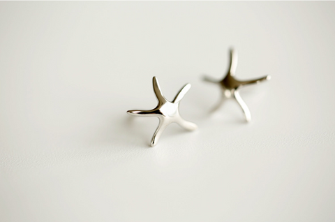 925 Sterling Silver Starfish Earrings