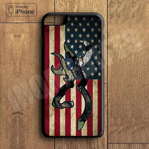 Browning Deer Camo American Flag Plastic Case iPhone 6S 6 Plus 5 5S SE 5C 4 4S Case Ipod Touch 6 5 4 Case iPhone X 8 8 Plus
