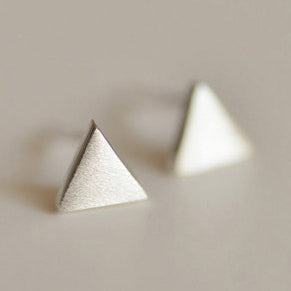 925 Sterling Silver Triangle Silver Stud Earring